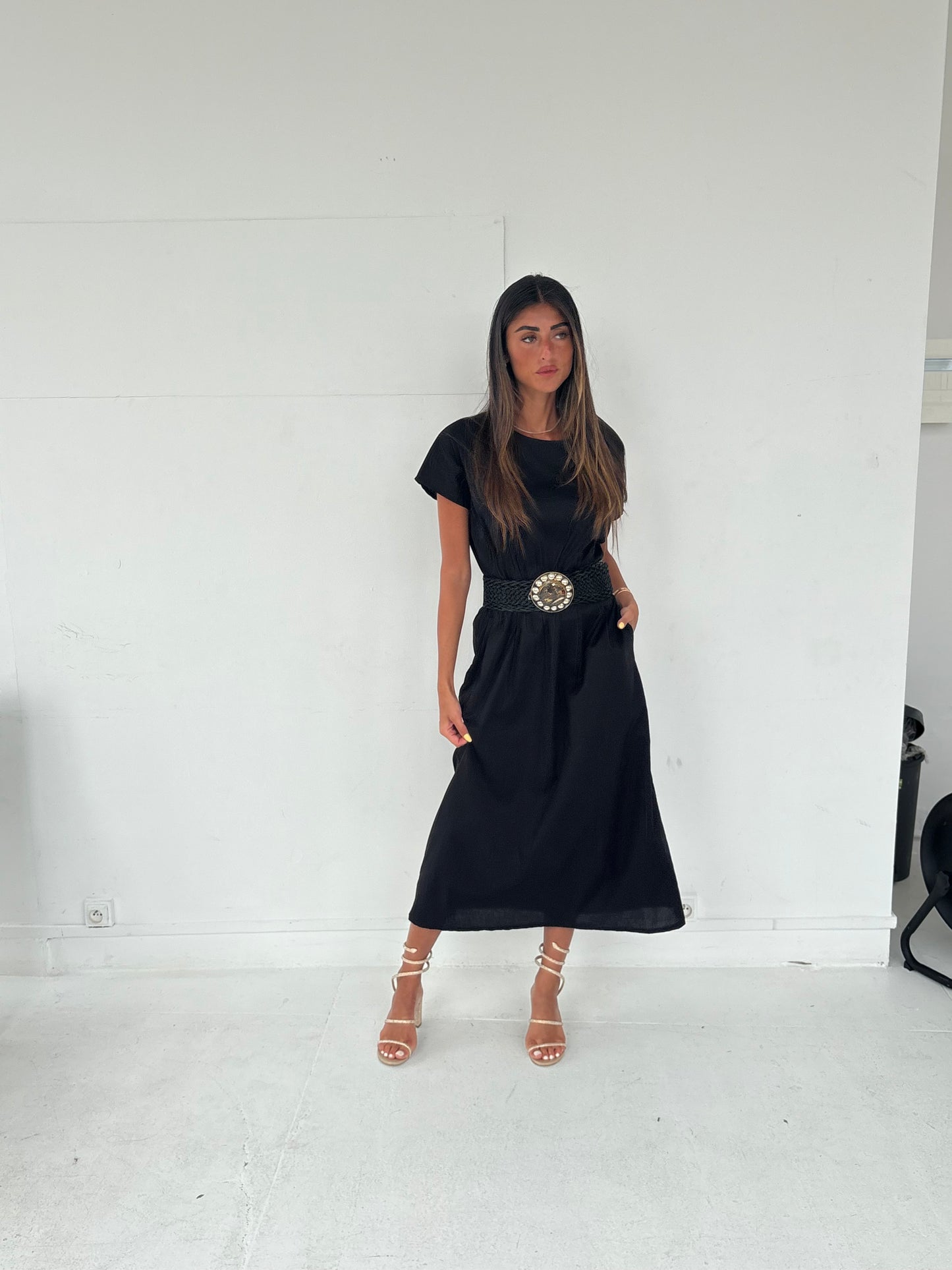 Robe chemise cintrée noir