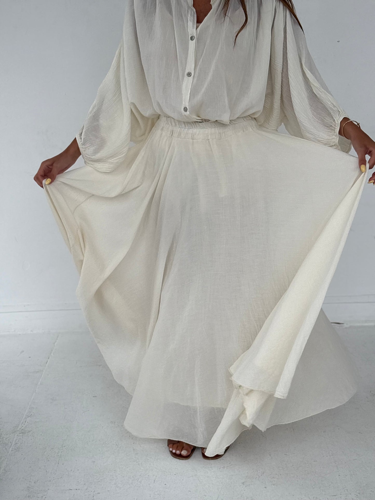Chemise en lin crème