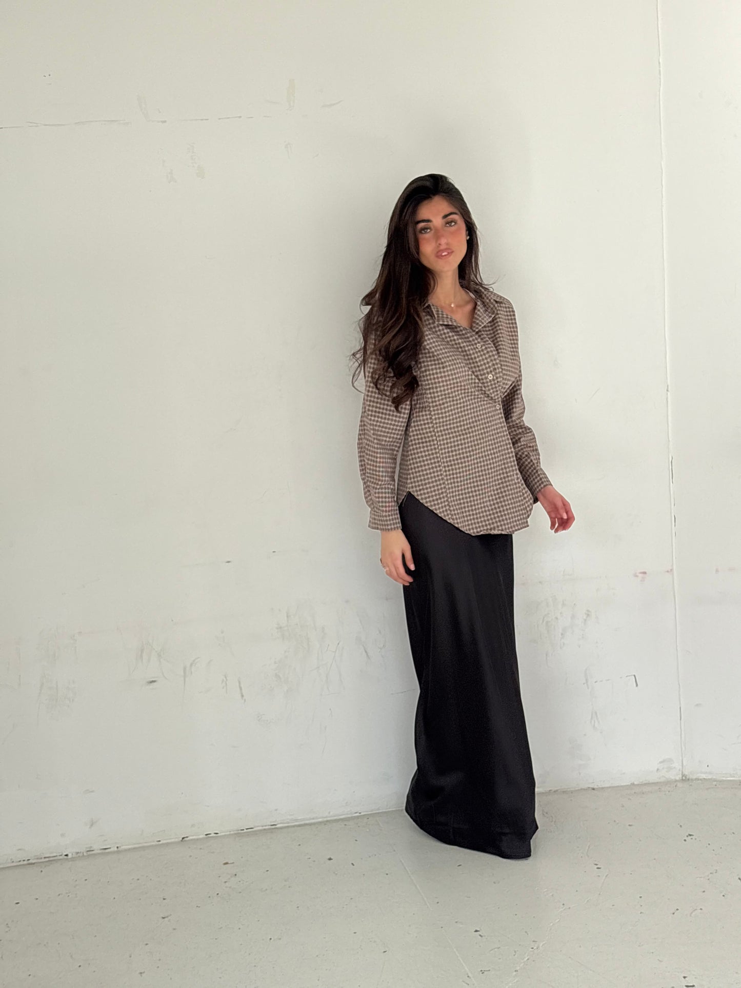 Jupe en satin noir