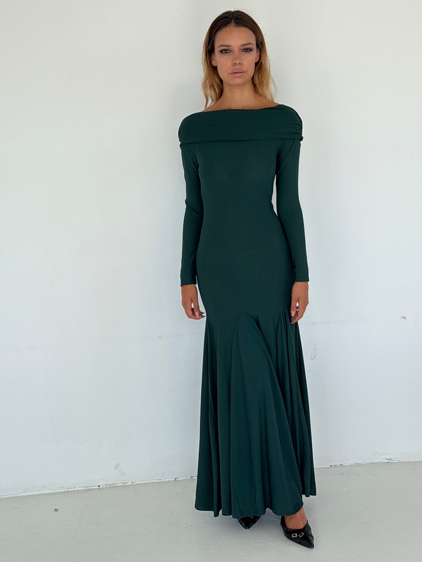 Robe longue émeraude