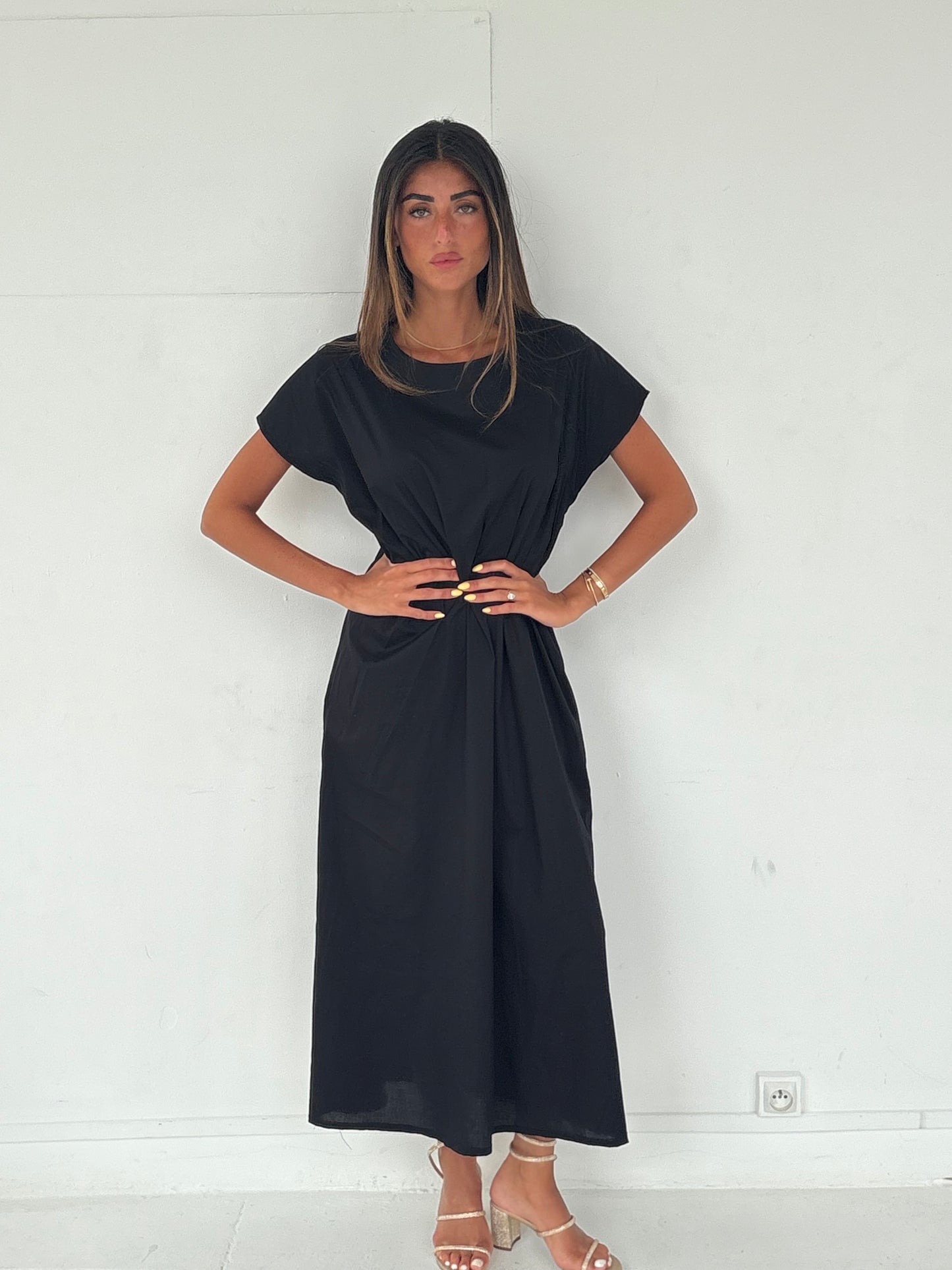 Robe chemise cintrée noir