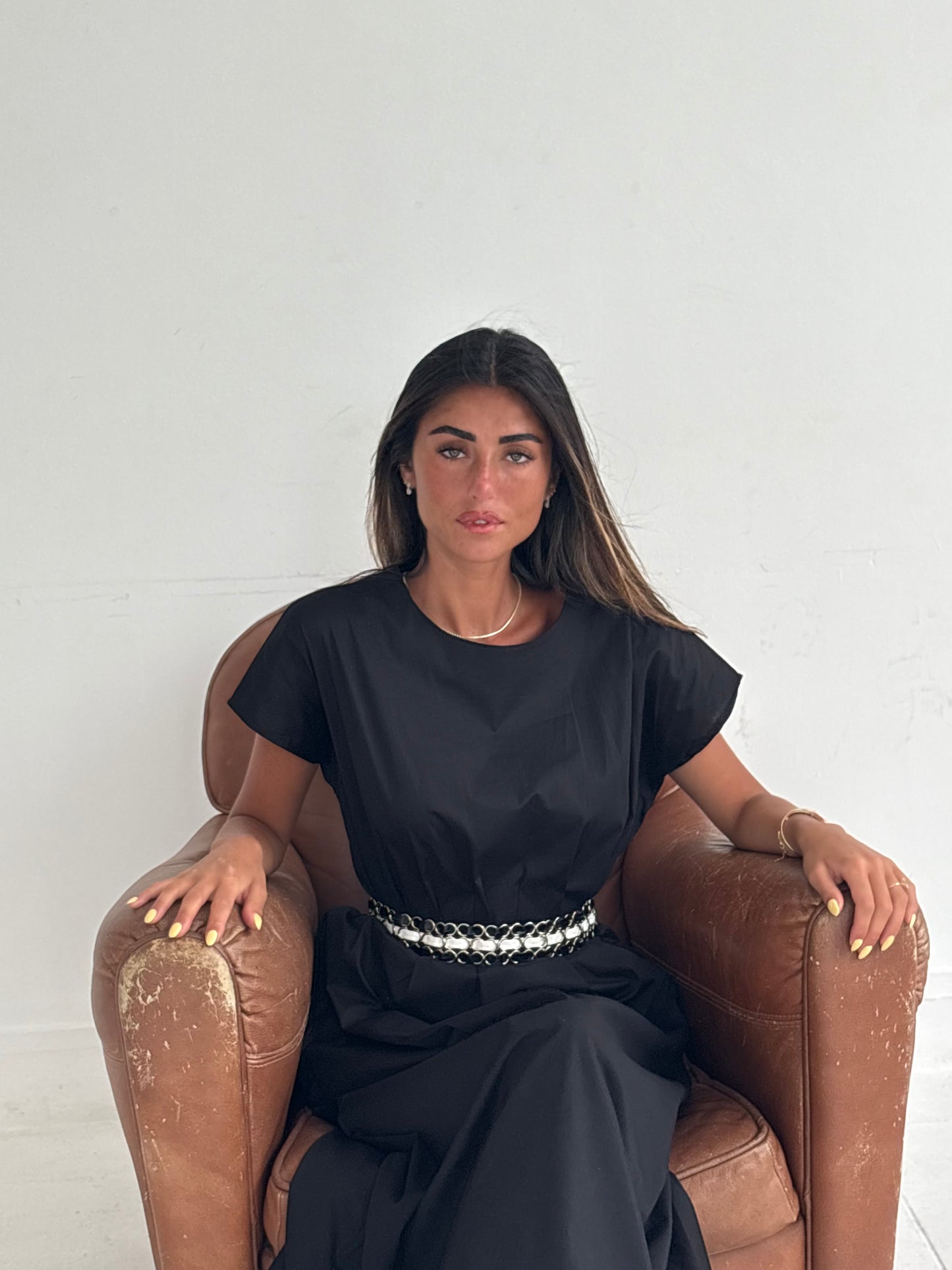Robe chemise cintrée noir