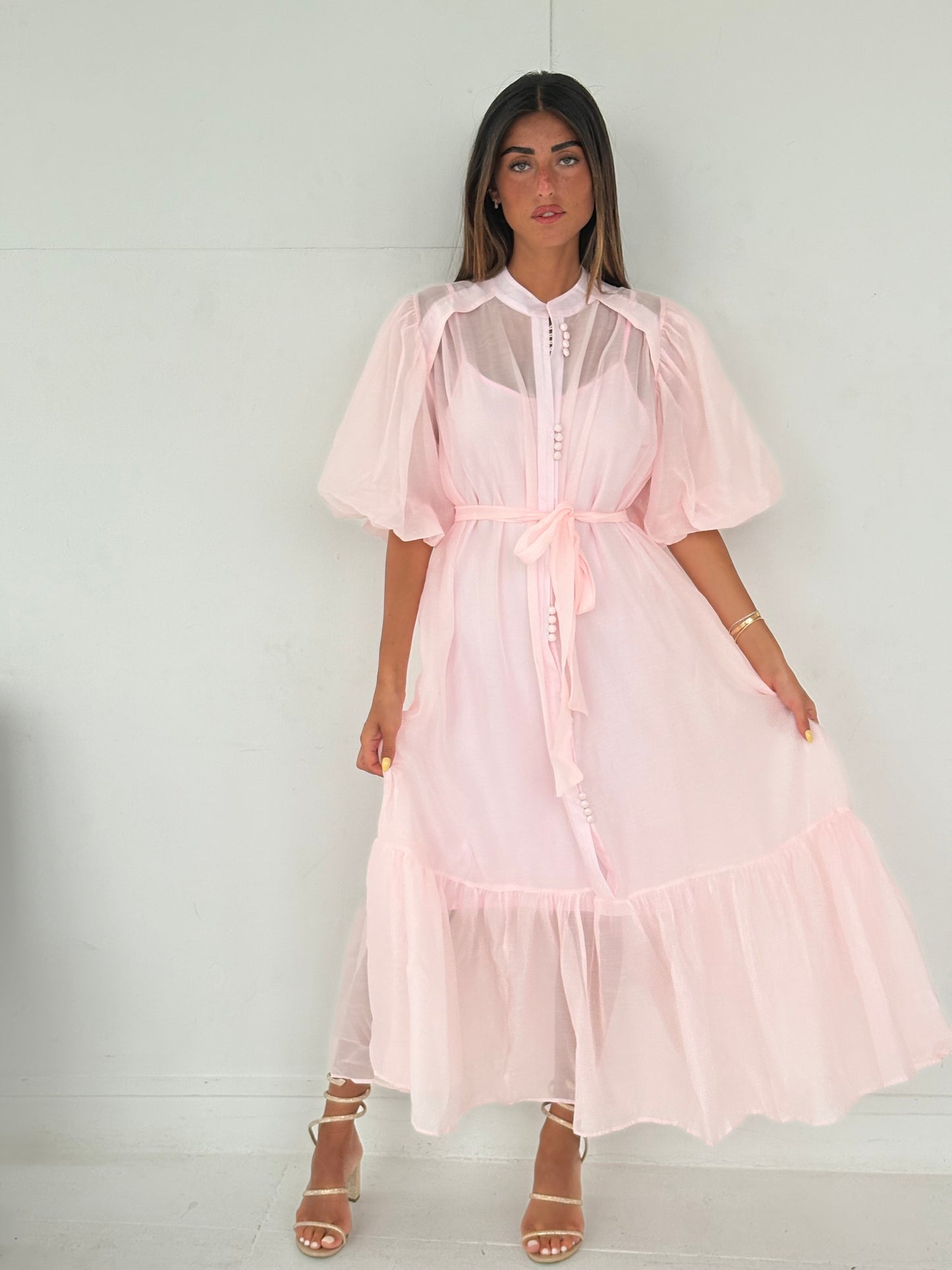 Robe en voile rose
