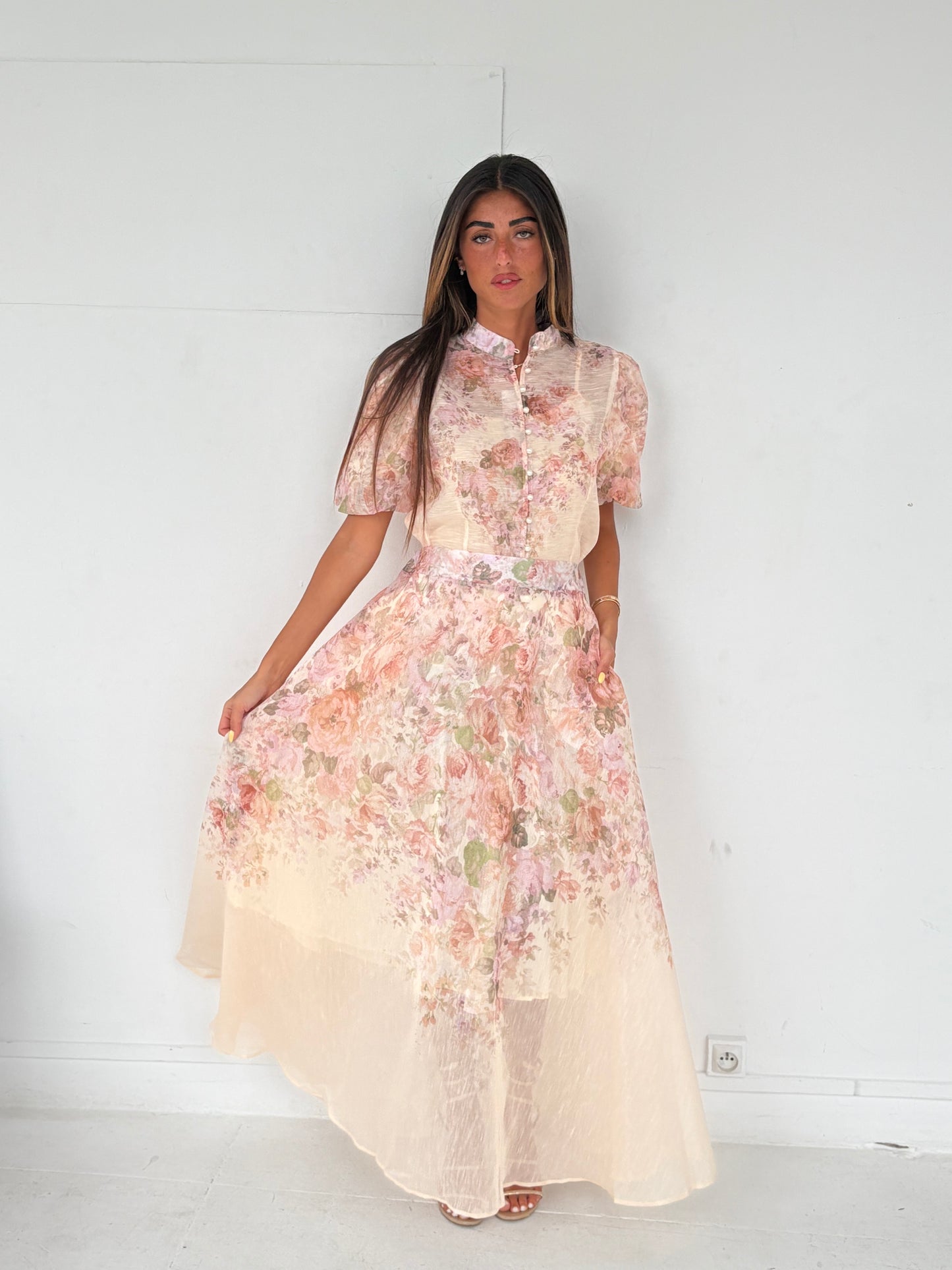 Ensemble Floral à manches courtes