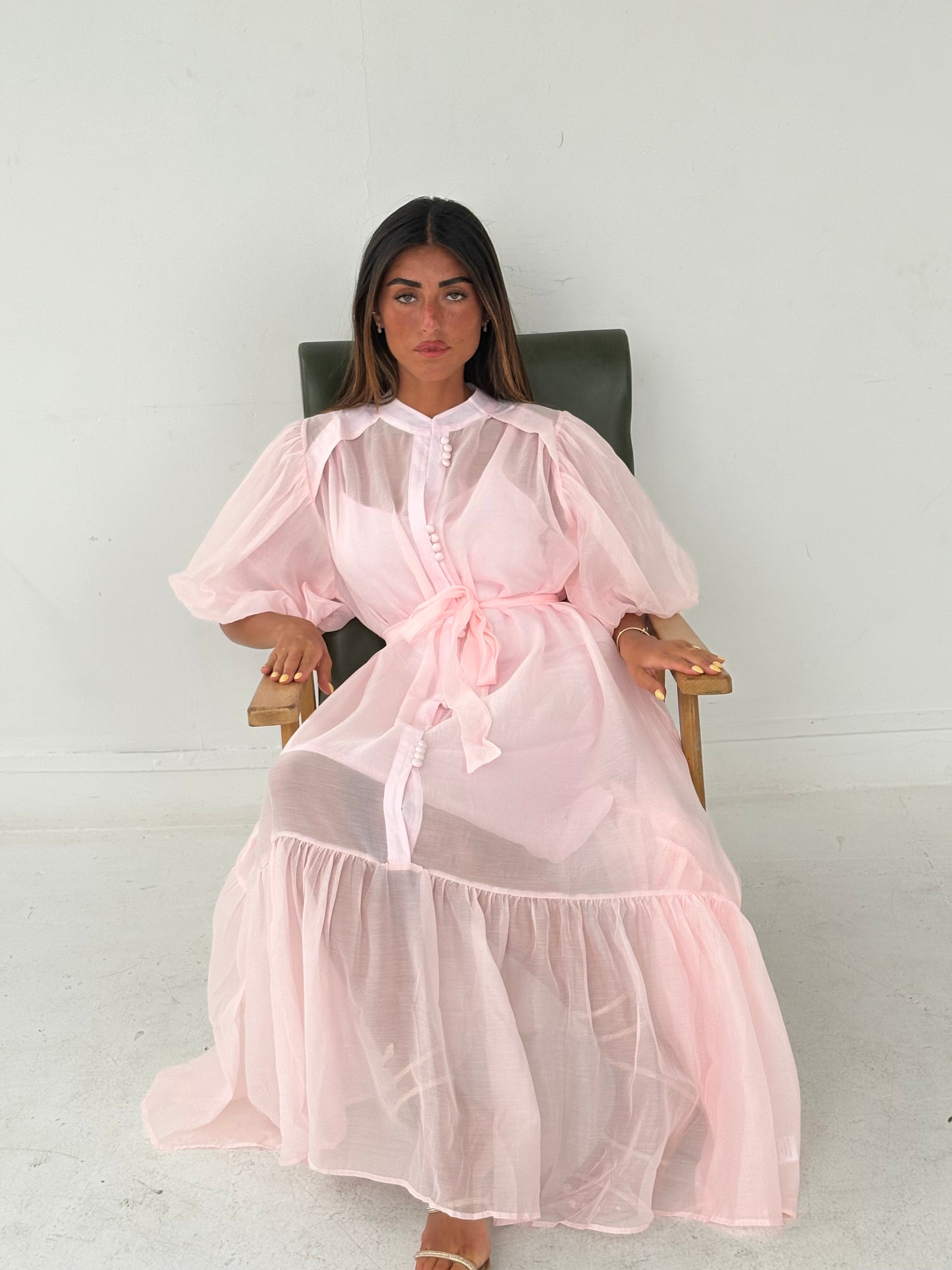 Robe en voile rose