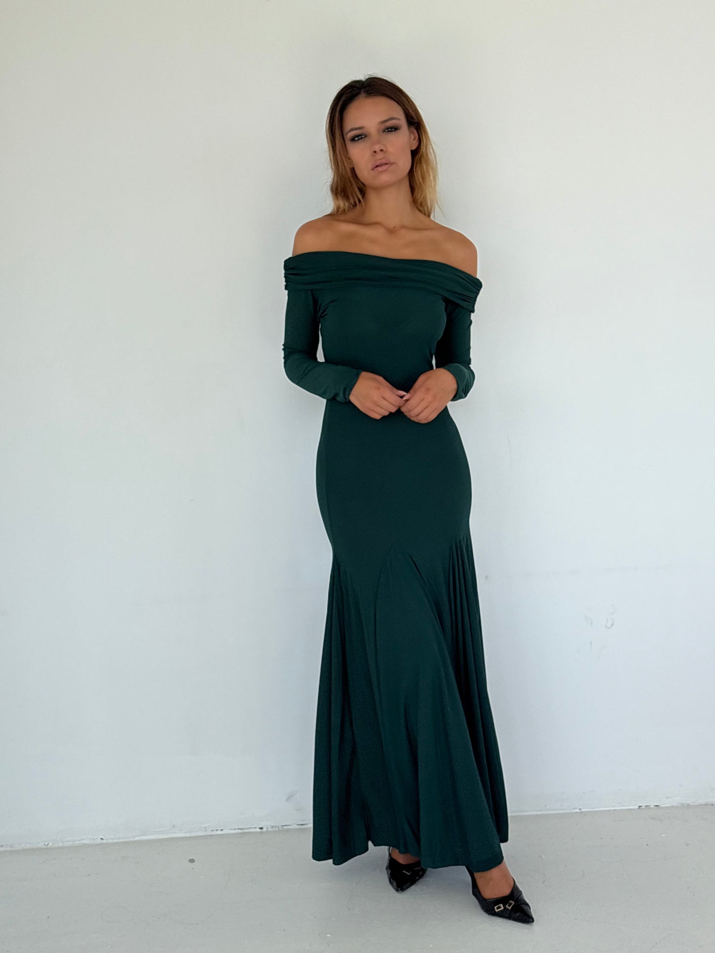 Robe longue émeraude