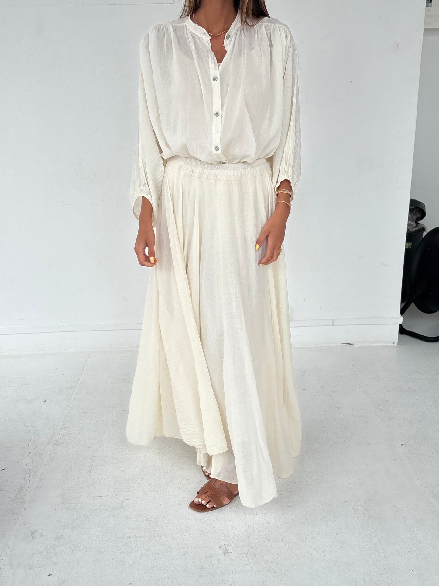 Chemise en lin crème