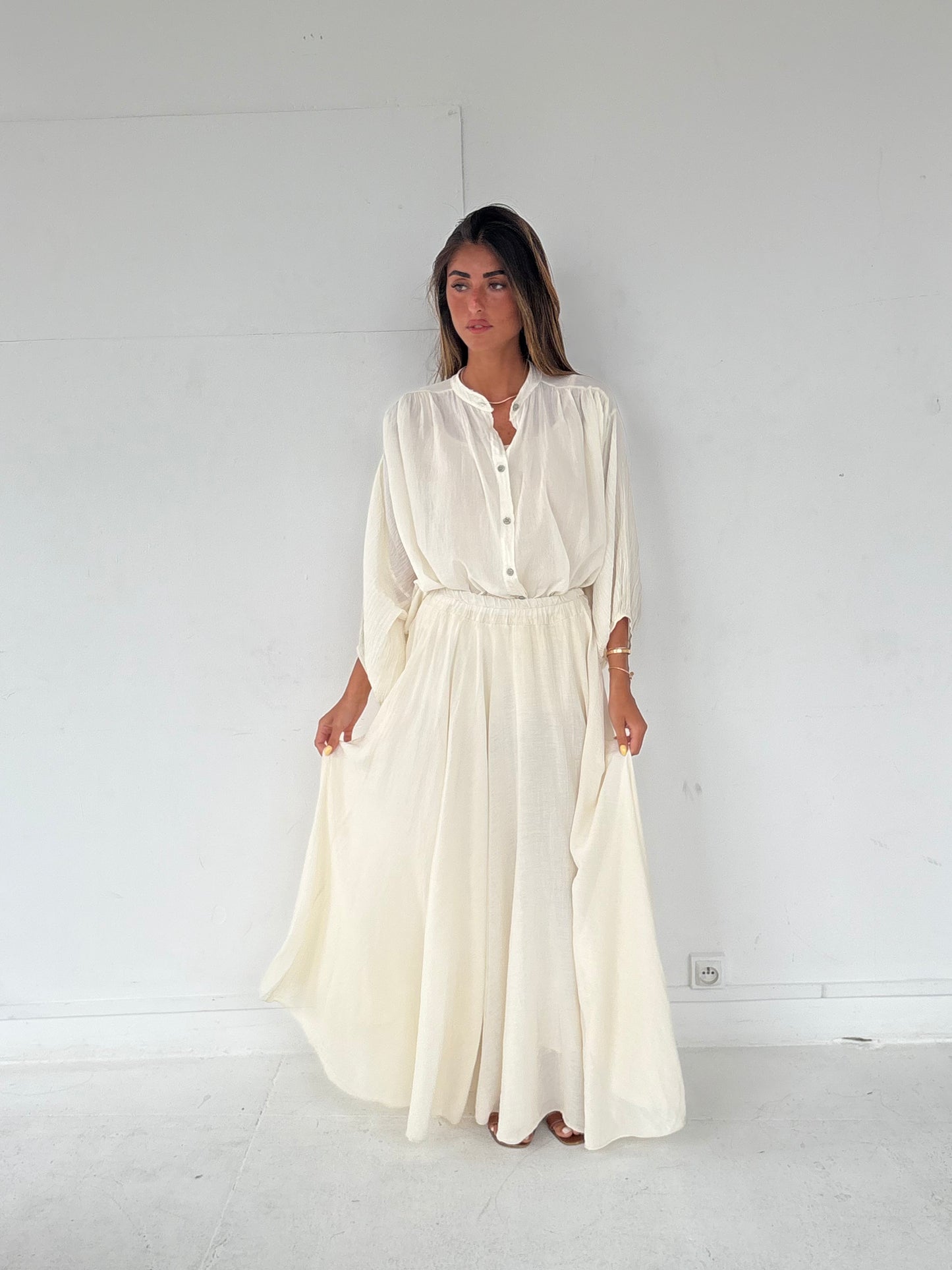 Chemise en lin crème
