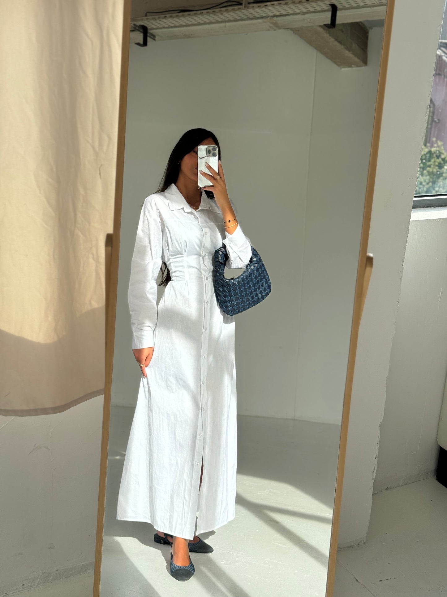 Robe longue chemise blanche