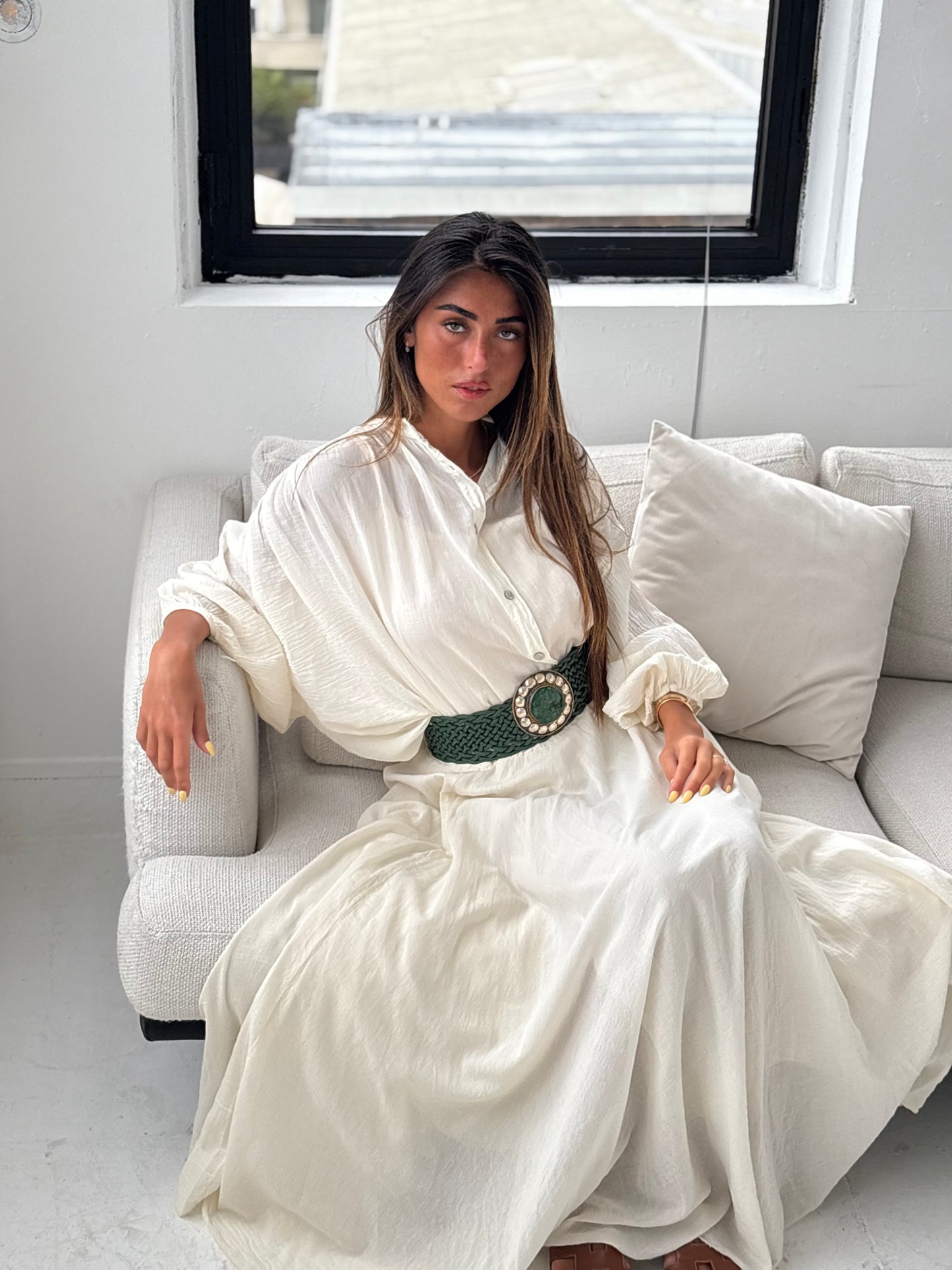 Chemise en lin crème