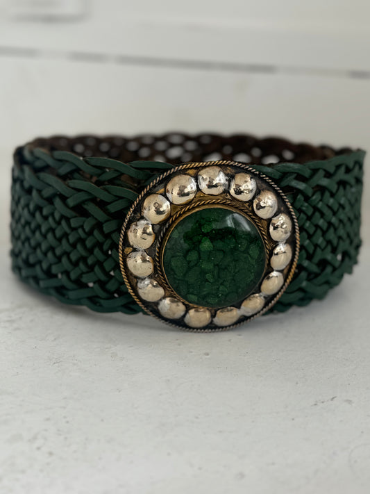 Ceinture Médaillon verte