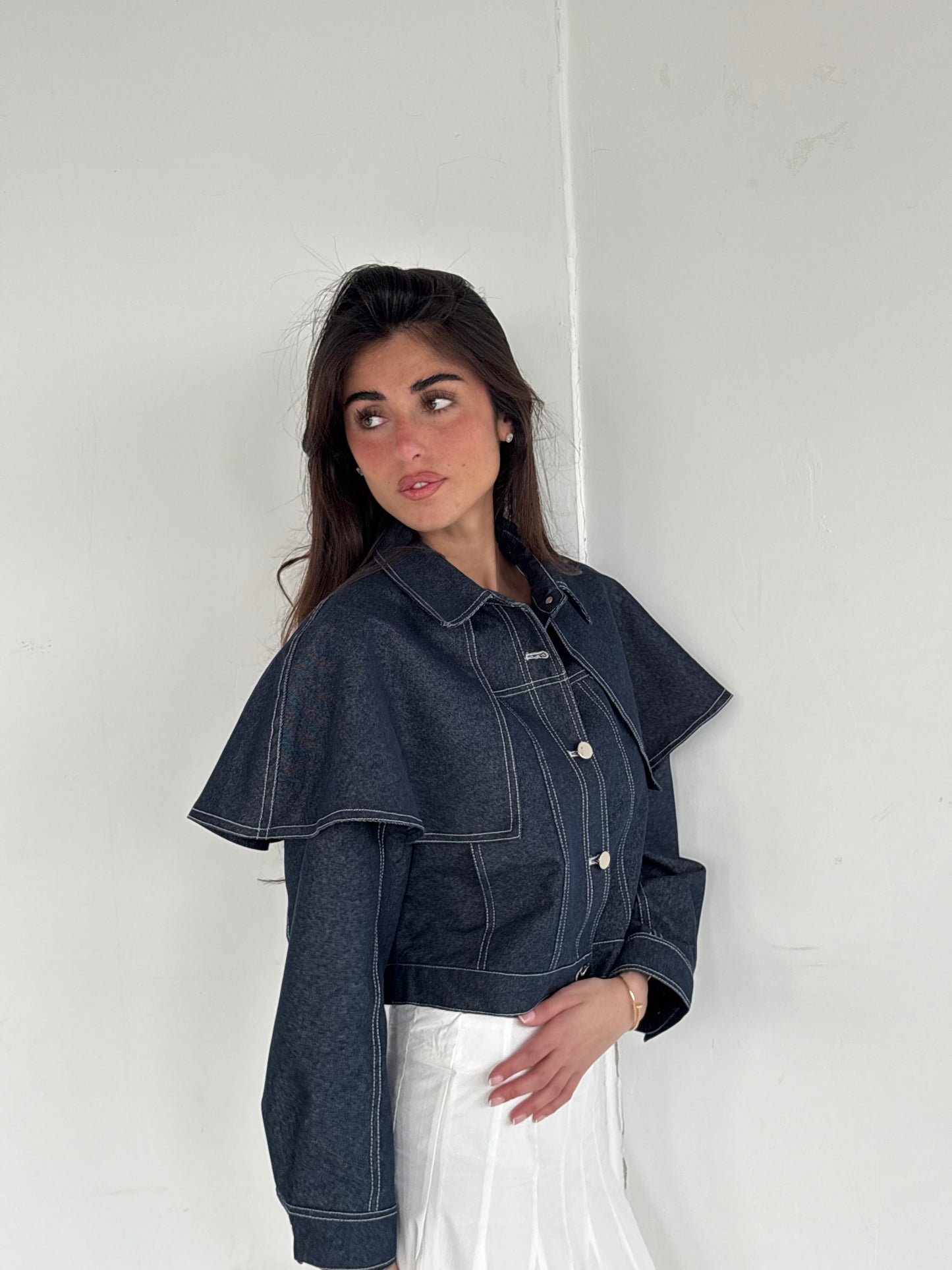 Veste cape en jean