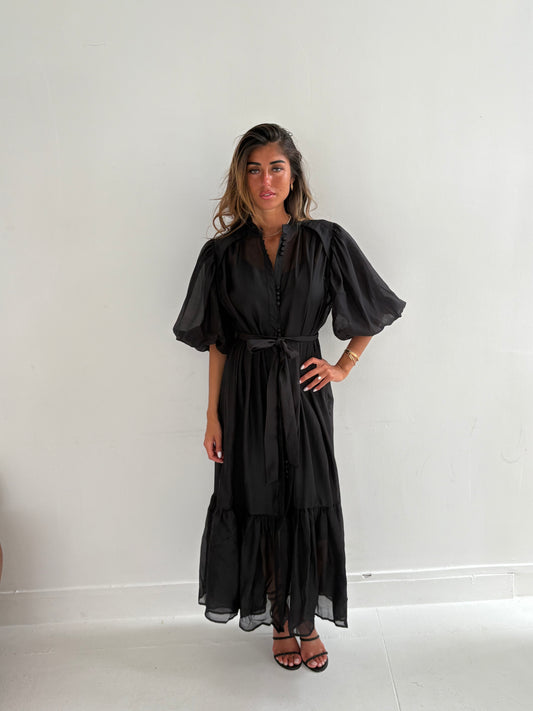 Robe en voile Noir