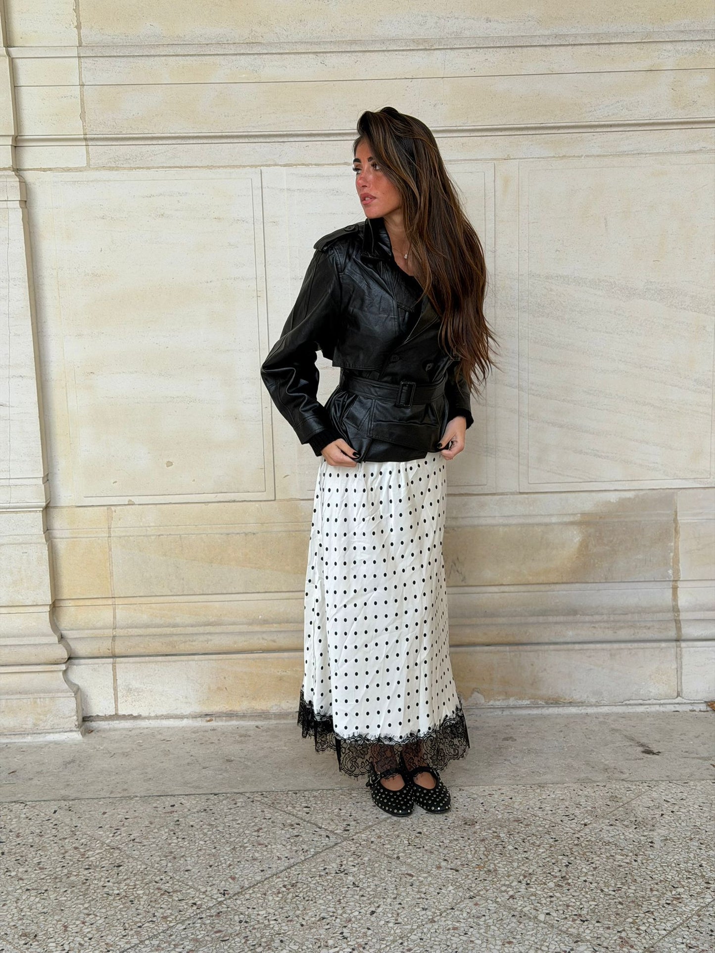 Jupe à pois blanche