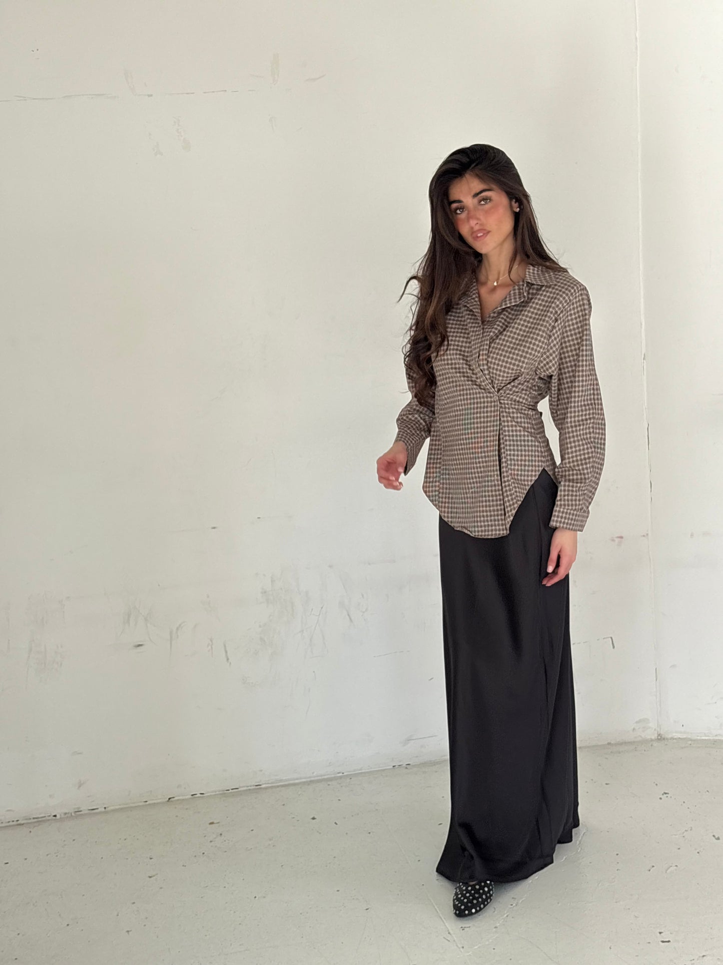 Jupe en satin noir