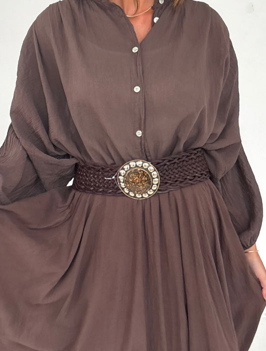 Ceinture Médaillon marron