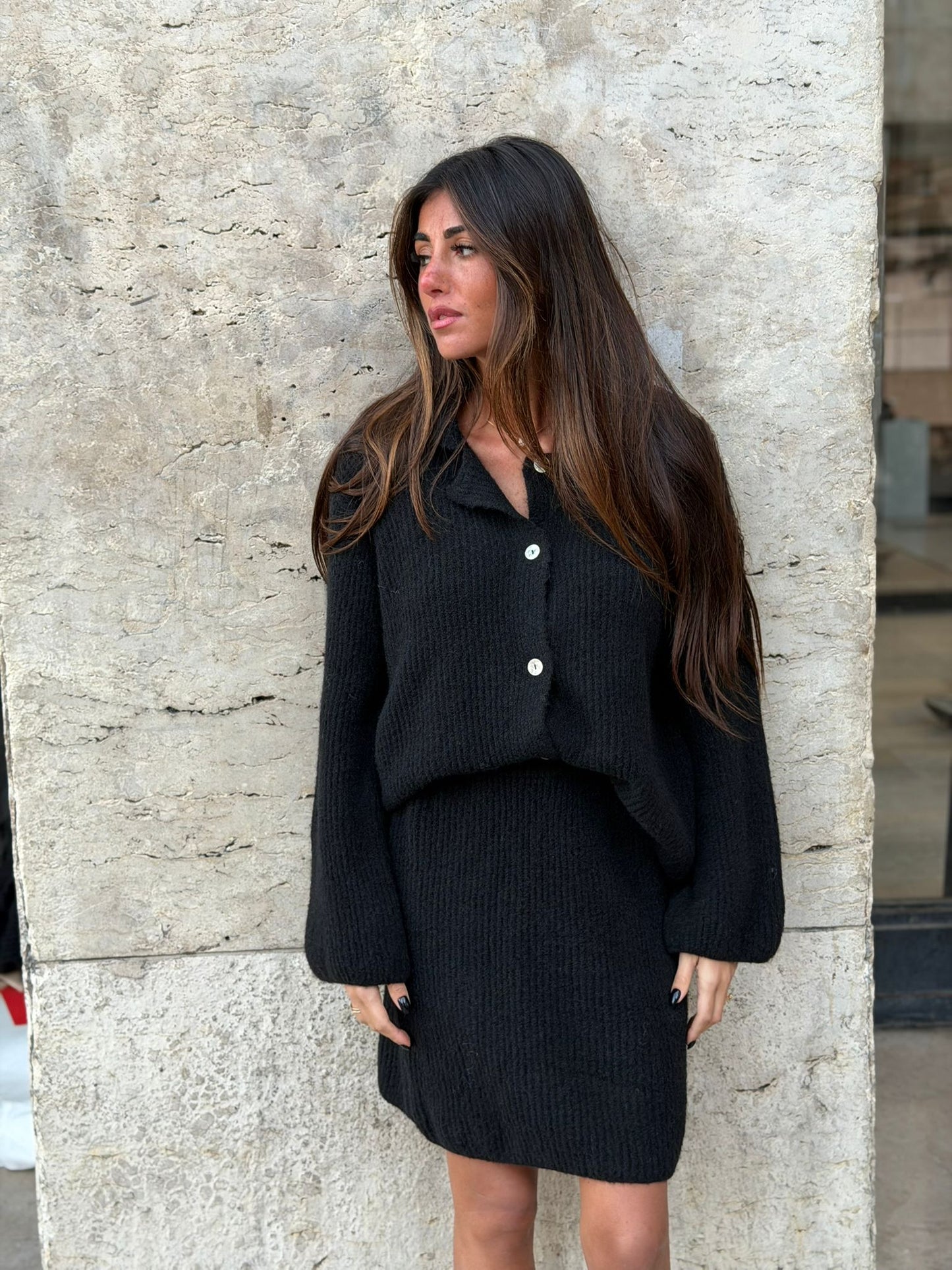 Ensemble en maille noir